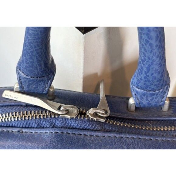 MATT & NAT VIGNELLI Vegan Leather Backpack DWELL Blue Adjustable Strap Top Zip main image 8